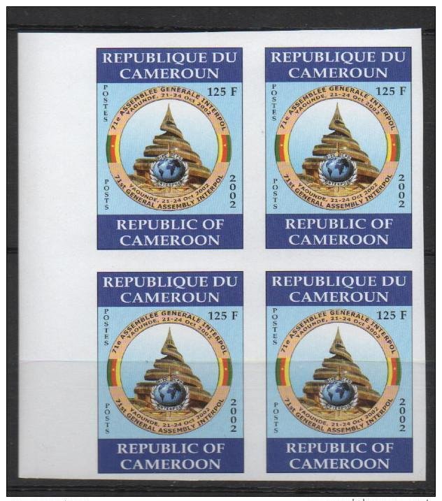 Cameroun 2002 Mi. 1248 imperf ND 71e assemblée INTERPOL Yaoundé bloc de 4