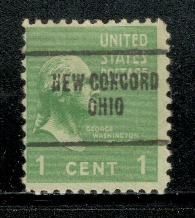 Sc 804 1 cent Washington Issue, Precancel, NEW CONCORD OHIO Type