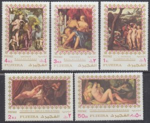 FUJEIRA Michel # 864-8 CPL MNH SET of  5 - VARIOUS NUDE PAINTINGS