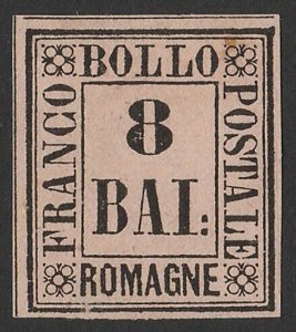 ITALY - Romagna 1859 Type-set 8b black & rose. Sass 8 €380 for M. Expertised.