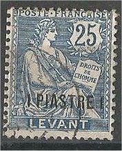 FRANCE, Offices in TURKEY, 1903, used 1pi on 25c bl, Scott 34