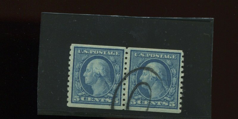 Scott #496a Washington Small Holes Var USED Pair of 2 Coil Stamps w/PSE Cert!!!!