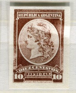 ARGENTINA; 1901 early classic Official PROOF COLOUR TRIAL Mint Imperf value