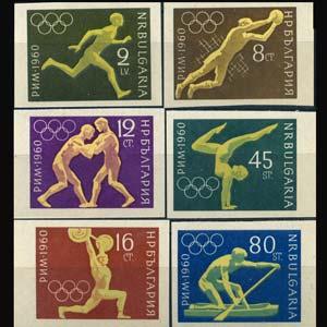 BULGARIA 1960 - Scott# 1113-8 Olympics Imperf. Set of 6 LH