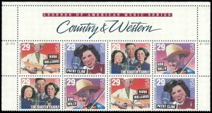 PCBstamps   US #2771/2774 Top Strip $3.32(8x29c)Country Music, MNH, (4)