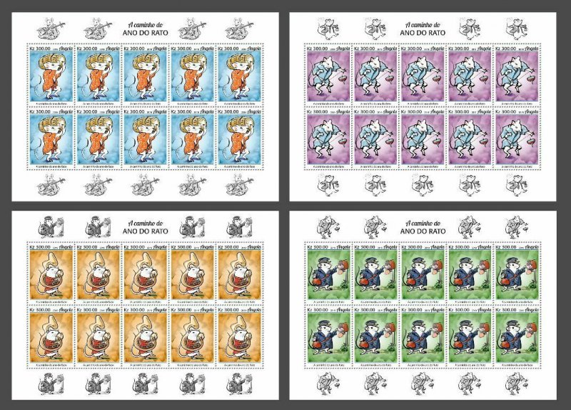 Z08 IMPERF ANG190202c Angola 2019 Year of the Rat 2020 MNH ** Postfrisch