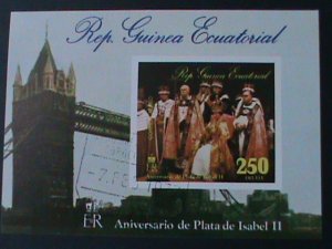 EQUARTORIAL GUINEA-1977 25TH ANNIV:CORONATION OF QUEEN ELIZABETH II-CTO -S/S