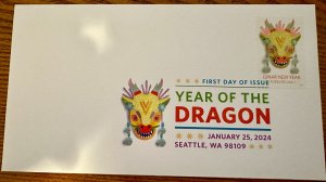 US # 5829 Year of the Dragon FDC Digital Color Postmark (DCP) 2024