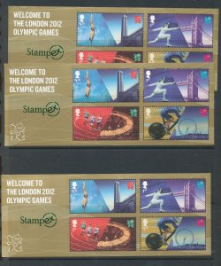 GB 2012 Olympic Games Sport Mini Sheet MNH x 3 CP722