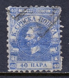 Serbia - Scott #13 - Used - Spacefiller with alterations - SCV $37