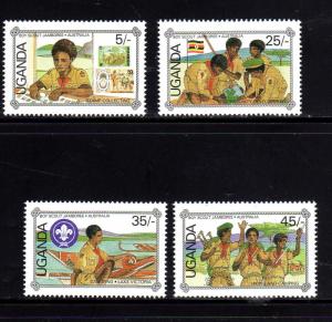 UGANDA #579-5782  1987  WORLD BOY SCOUT JAMBOREE    MINT VF NH