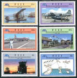 Fiji 776-781, MNH. Michel 785-790. Nadi Airport, 50th Ann. 1996. Airplane, Jet.