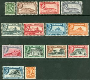 SG 121-131 Gibraltar ½d-£1 set of 14. Mounted/lightly mounted mint CAT £180