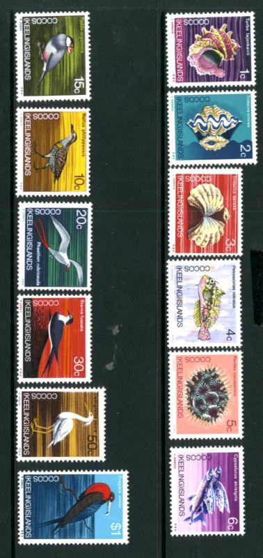 Cocos Islands 8-19 MNH SCV $ 19.00 BIN $5.00