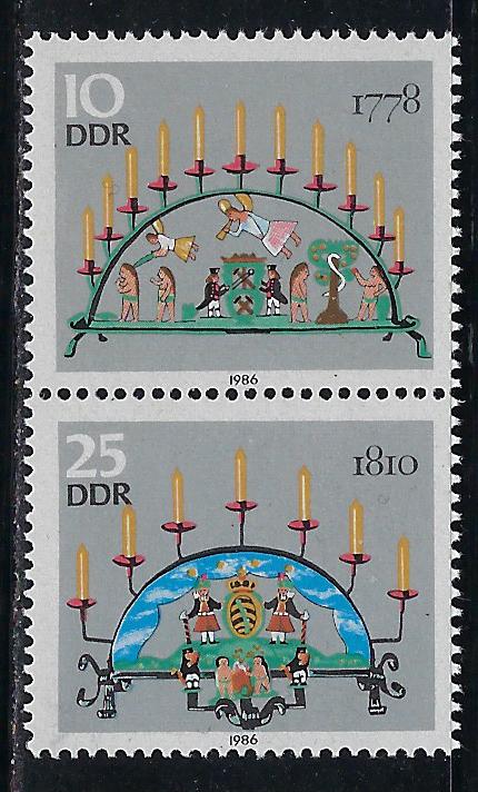 Germany DDR Scott # 2578a, 2578c, mint nh, se-tenant, SZd326