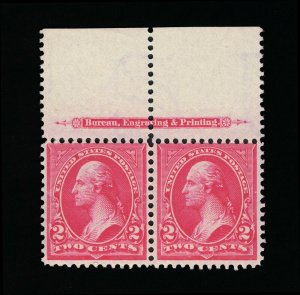 GENUINE SCOTT #279Bg F-VF MINT OG NH 1897 TYPE-IV PINK 2¢ FULL BEP IMPRINT PAIR