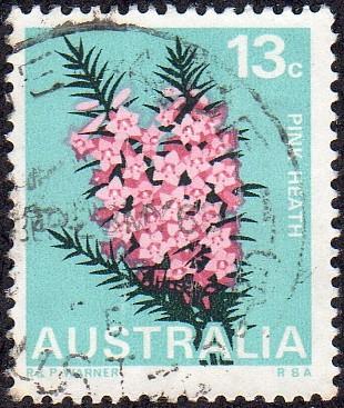 Australia 435 - Used - 13c Pink Heath Flower (1968) (cv $0.55)