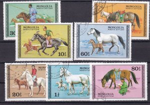 SA17a Mongolia 1977 Horses used stamps