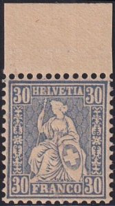 Switzerland 56(SBK 41) Mint NH XF Lovely NH Top Margin Example Must Be One Of...