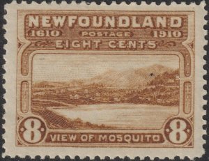 Sc# 99 Newfoundland 1911 View of Mosquito 8¢ issue perf 14 MMH CV $75.00