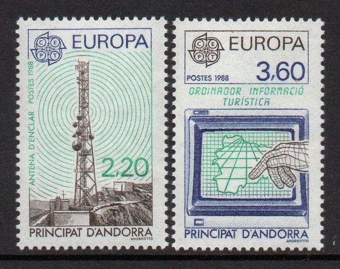 Andorra French 1988 Europa Computer Communications VF MNH (363-4)