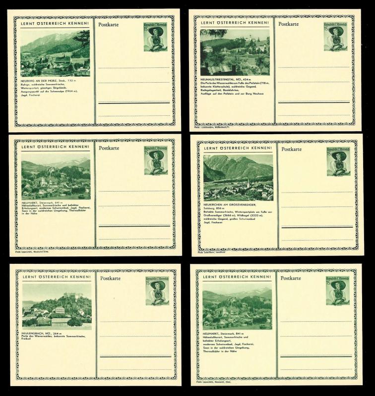 AUSTRIA (108) Scenery View Mixed Face Value Postal Cards c1950s ALL MINT UNUSED