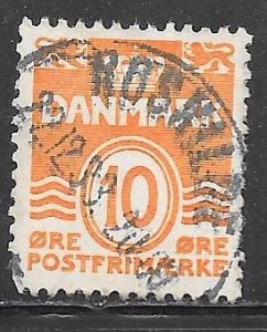 Denmark 228: 10o Numeral, used, F-VF