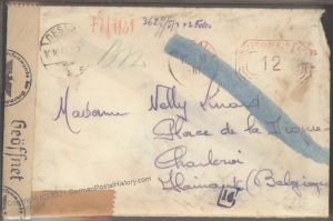 Germany 1943 Belgium Inmate Werkheim Schlagbreite Dessau Labor Camp Cover 102195