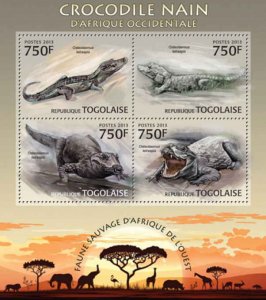 Togo - Crocodiles - 4 Stamp Sheet - 20H-559