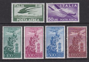 1955-62 - ITALY - AIR MAIL- SC# C130-C135 - MNH **