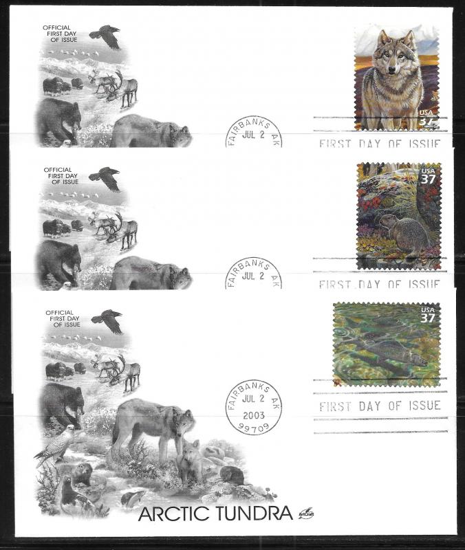 United States, 3802, Artic Tundra Artcraft First Day Covers FDC