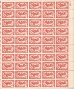 US Stamp - 1958 Overland Mail - 50 Stamp Sheet -   Scott #1120