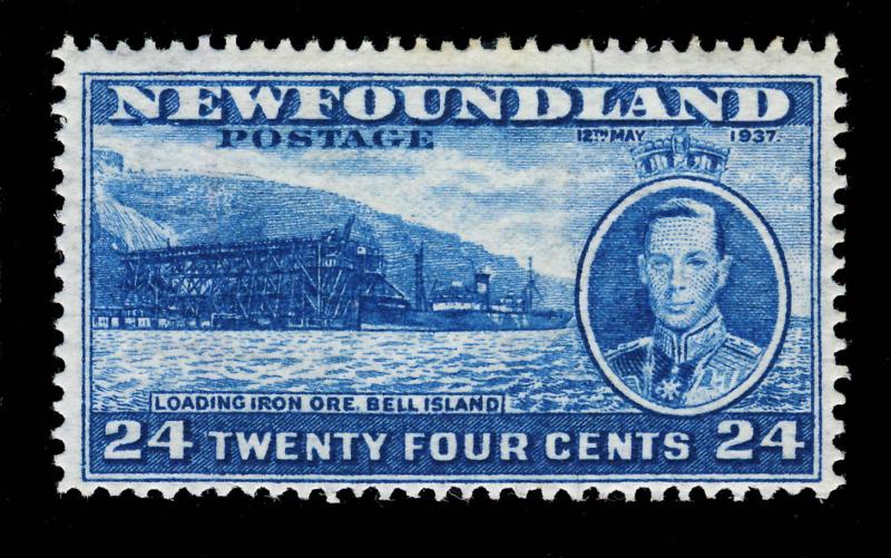 CANADA / NEWFOUNDLAND - 1937 CORONATION 24c BLUE p.14 Line SG265 M/M MH