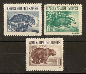 Albania 1961 Fauna SG673-675 MNH