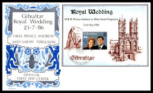 Gibraltar 498 Royal Wedding Souvenir Sheet U/A FDC