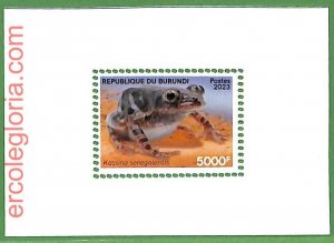 B1216 - BURUNDI - MISPERF ERROR Stamp Sheet - 2023 - Animals, FROG-