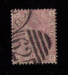 Great Britain Sc 67 Used PL14 F-VF Cat.$52.50