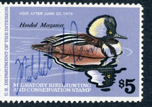 #RW45 – 1978 $5.00 Hooded Merganser. Used.