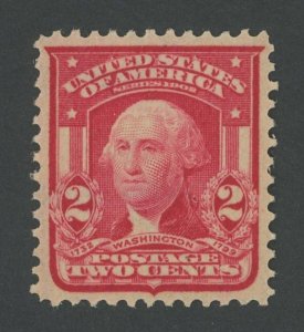 USA 319Fj - 2 cent Washington Type II - Carmine Rose Shade - XF Mint hinged OG