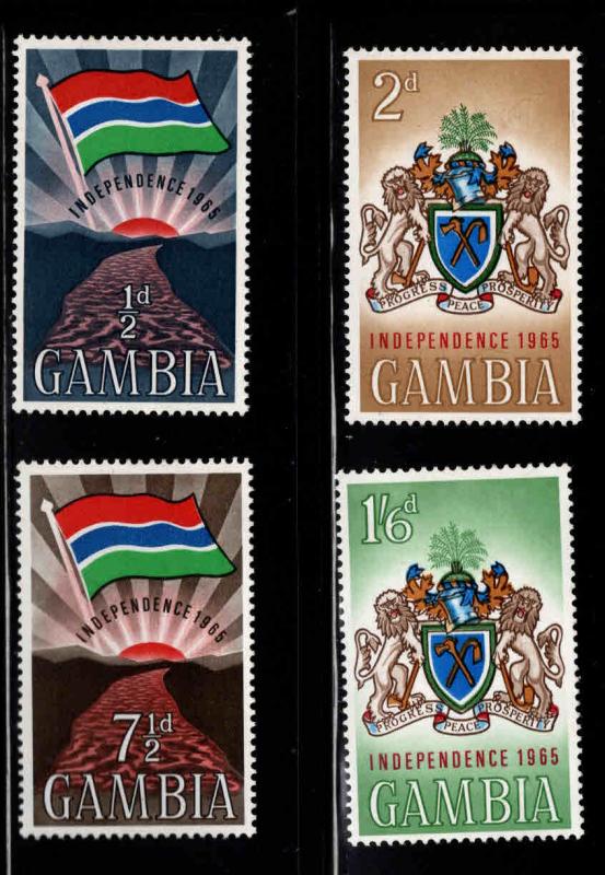 GAMBIA Scott 206-209 MH* Flag, coat of arms set