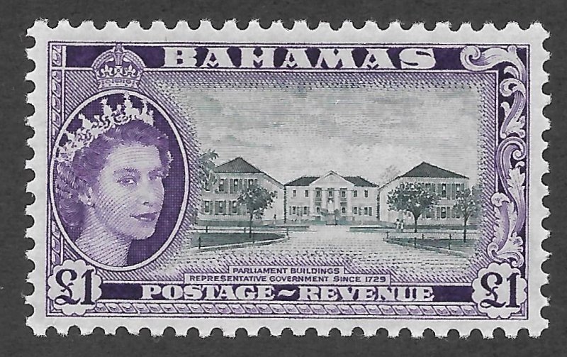 Doyle's_Stamps: 1954 XF++ Bahamas Queen Elizabeth II 1-Pound Scott  #173*