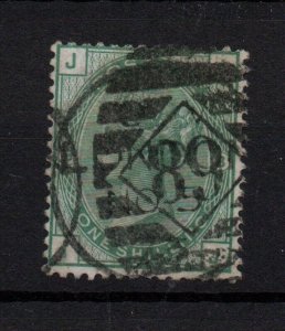 GB QV 1/- green SG150 Plate 8 fine used WS33955