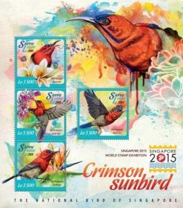 Birds Vögel Animals Fauna Singapore 2015 Stamps Sierra Leone MNH stamp set