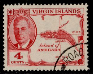 BRITISH VIRGIN ISLANDS GVI SG139, 4c carmine-red, FINE USED.