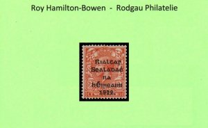 1922 Thom black 2d Die I with watermark reversed, fine mint, extremely rare.