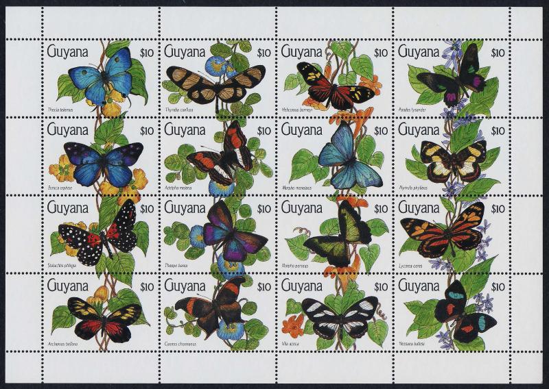 Guyana 2340-2 MNH Butterflies, Flowers