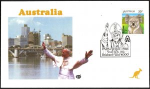 Australia 1986 Visit of Pope John Paul to Brisbane City Special Cancel