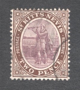 St. Kitts-Nevis, Scott #15   F/VF, Used, ordinary paper, CV $9.00 ..... 6000005