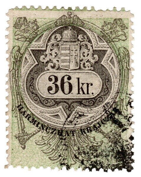 (I.B) Hungary Revenue : Duty Stamp 36kr