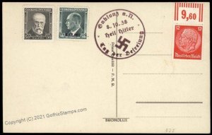 3rd Reich Germany Gablonz Neisse  RPPC 1938 Sudetenland Annexation Provis G67104